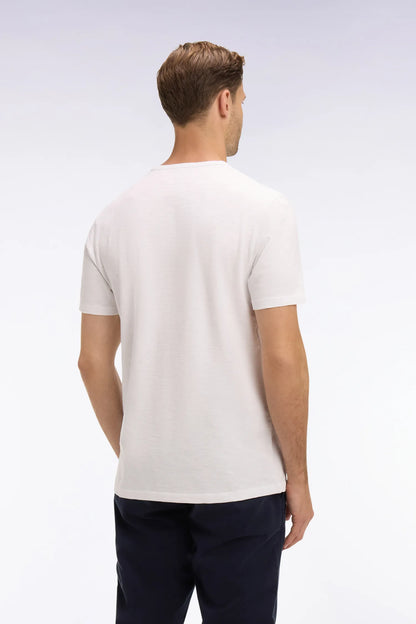 Eden Park 0 Men White Slub Cotton Jersey Short-Sleeved T-Shirt SKU: E26MAITC0010_BC Image 04