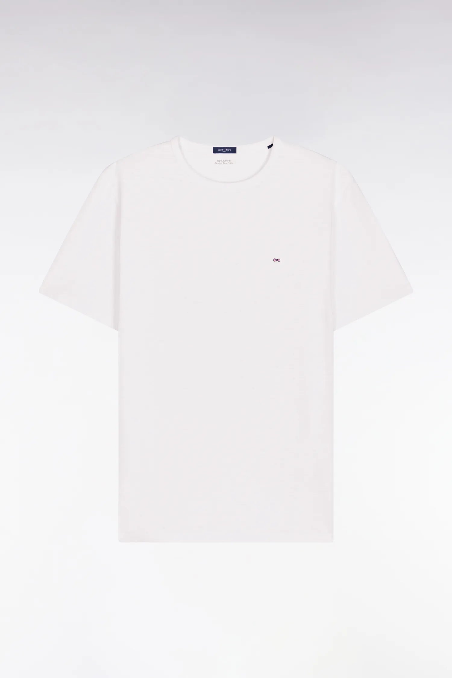 Eden Park 0 Men White Slub Cotton Jersey Short-Sleeved T-Shirt SKU: E26MAITC0010_BC Image 05