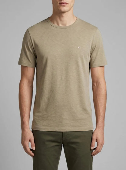 Eden Park 0 Men Short-Sleeved Khaki Cotton Jersey T-Shirt SKU: E26MAITC0010_BEF3 Image 00