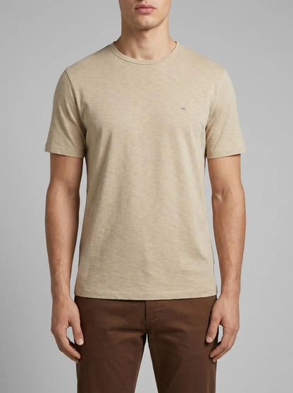 Eden Park 0 Men Short-Sleeved T-Shirt in Beige Slub Cotton Jersey SKU: E26MAITC0010_BEM31 Image 00