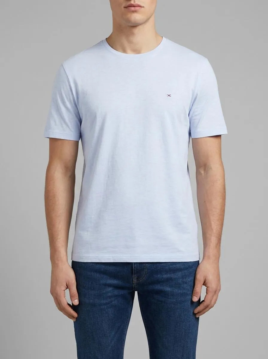 Eden Park 0 Men Short-Sleeved T-Shirt in Slub Sky Blue Cotton Jersey SKU: E26MAITC0010_BLC25 Image 00
