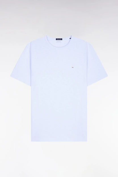Eden Park 0 Men Short-Sleeved T-Shirt in Slub Sky Blue Cotton Jersey SKU: E26MAITC0010_BLC25 Image 05