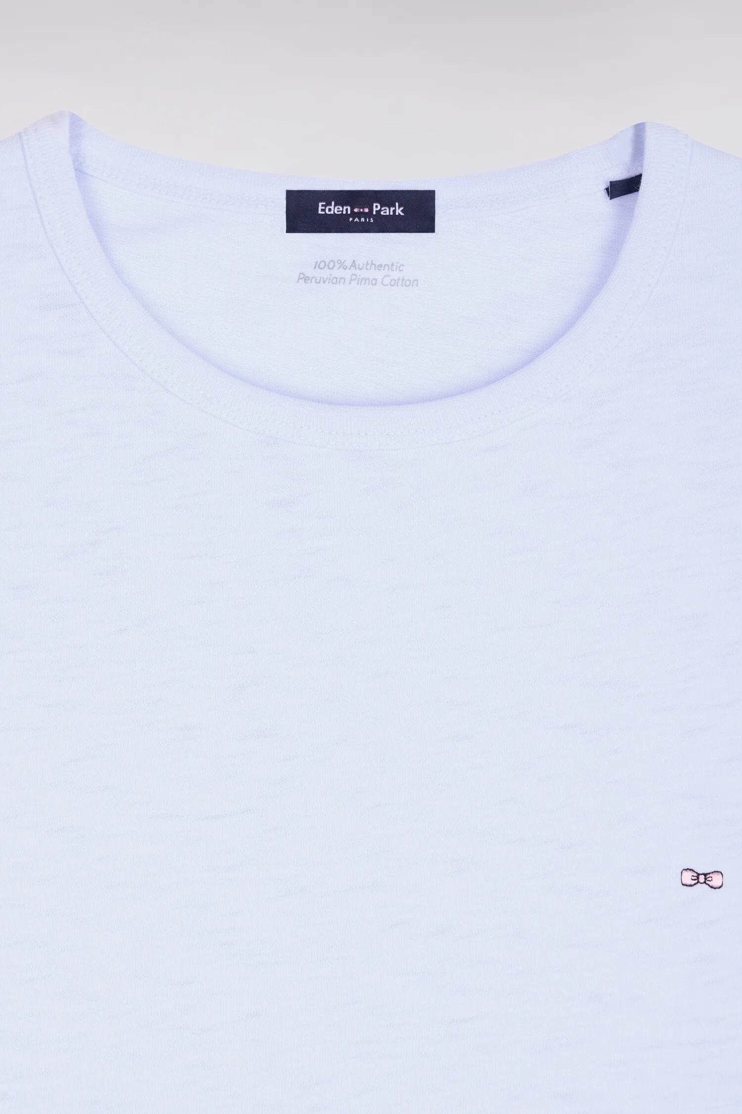 Eden Park 0 Men Short-Sleeved T-Shirt in Slub Sky Blue Cotton Jersey SKU: E26MAITC0010_BLC25 Image 06