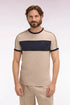 Eden Park Beige Men Short-Sleeved Beige Stretch Cotton T-Shirt with Slim-Fit Cutouts SKU: E26MAITC0011_BEC13 Image 01