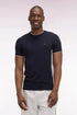Eden Park Light Gray Men Short-Sleeved Slim Fit Black Stretch Cotton T-Shirt with Cutouts SKU: E26MAITC0013_GRC7 Image 01