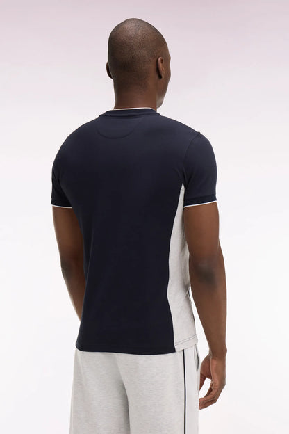 Eden Park Light Gray Men Short-Sleeved Slim Fit Black Stretch Cotton T-Shirt with Cutouts SKU: E26MAITC0013_GRC7 Image 05