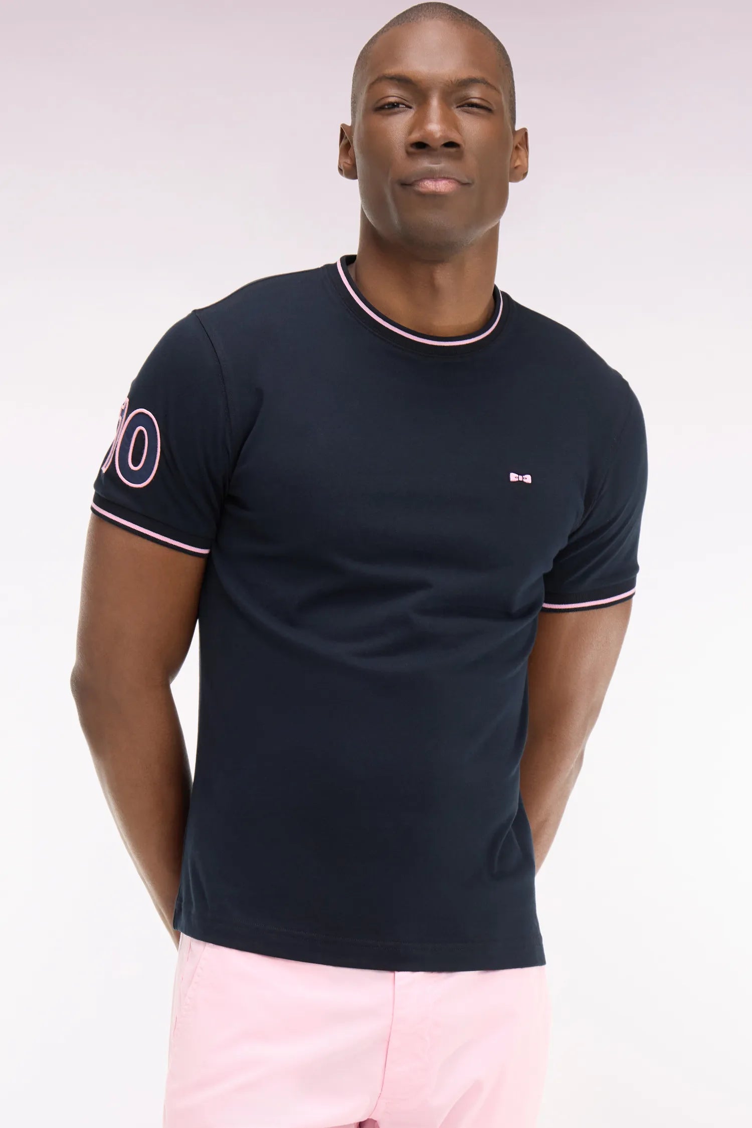 Eden Park 0 Men Navy Cotton Short-Sleeved T-Shirt SKU: E26MAITC0018_BLF Image 02
