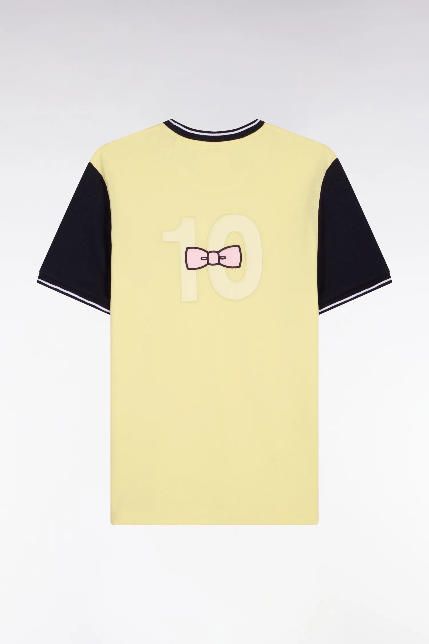 Eden Park Yellow Men Short-Sleeved Regular Fit Two-Tone Yellow Cotton T-Shirt with Embroidery SKU: E26MAITC0023_JAC16 Image 02