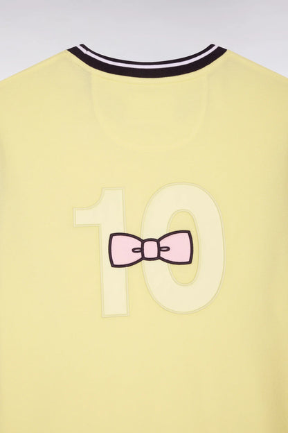 Eden Park Yellow Men Short-Sleeved Regular Fit Two-Tone Yellow Cotton T-Shirt with Embroidery SKU: E26MAITC0023_JAC16 Image 06