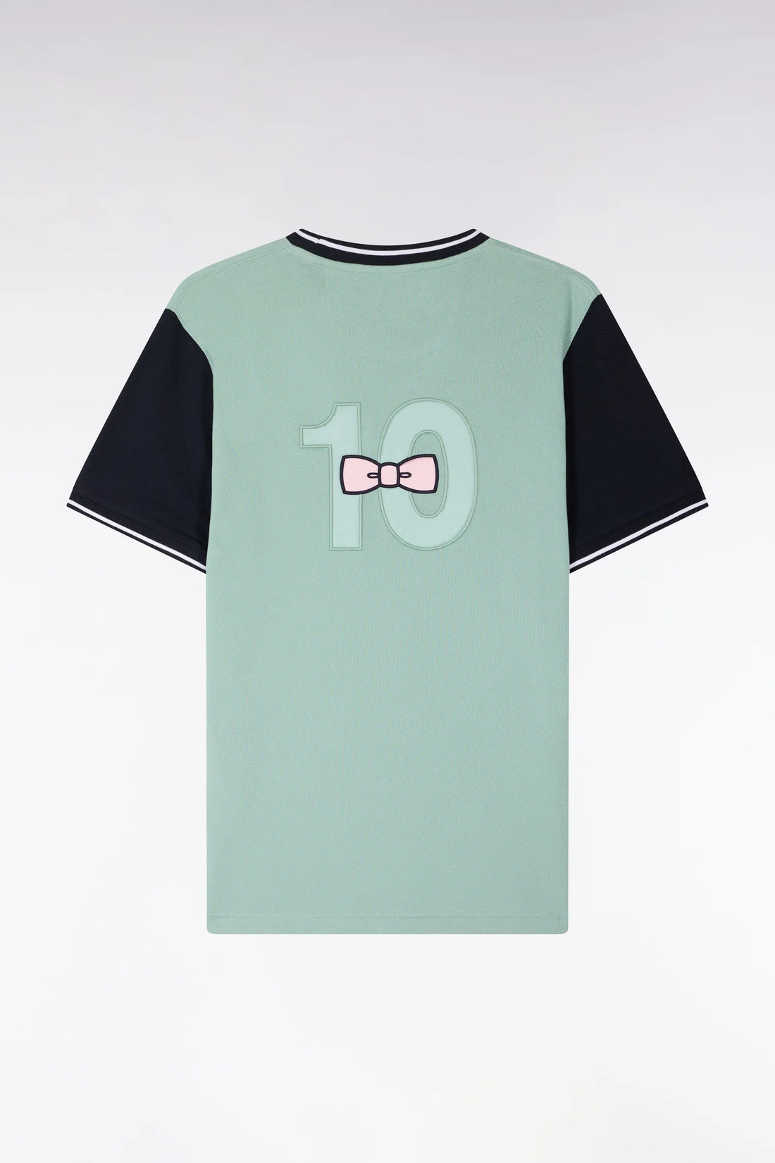 Eden Park Light Green Men Short-Sleeved Regular Fit Light Green Cotton T-Shirt with Embroidery SKU: E26MAITC0023_VEM39 Image 02