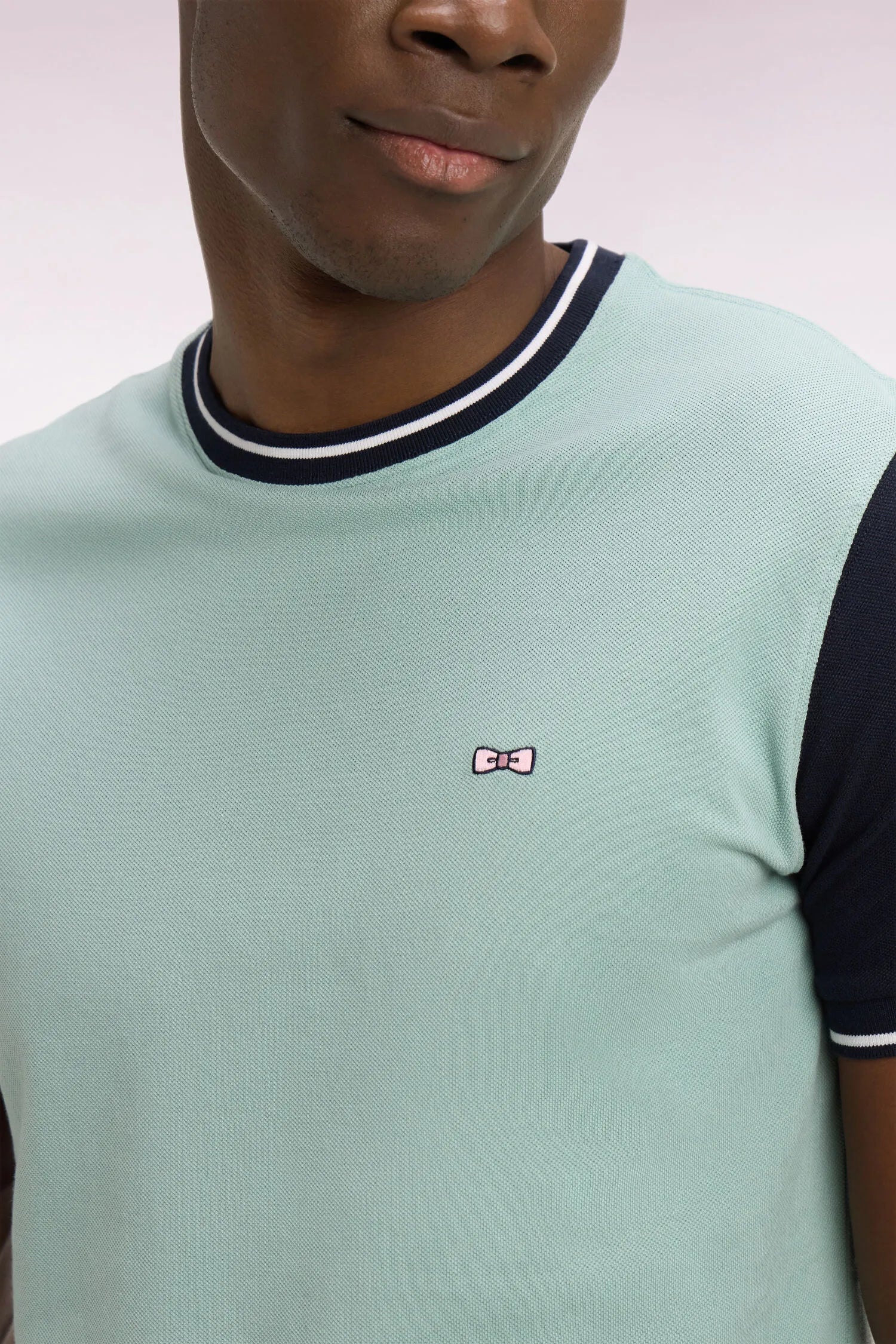 Eden Park Light Green Men Short-Sleeved Regular Fit Light Green Cotton T-Shirt with Embroidery SKU: E26MAITC0023_VEM39 Image 04