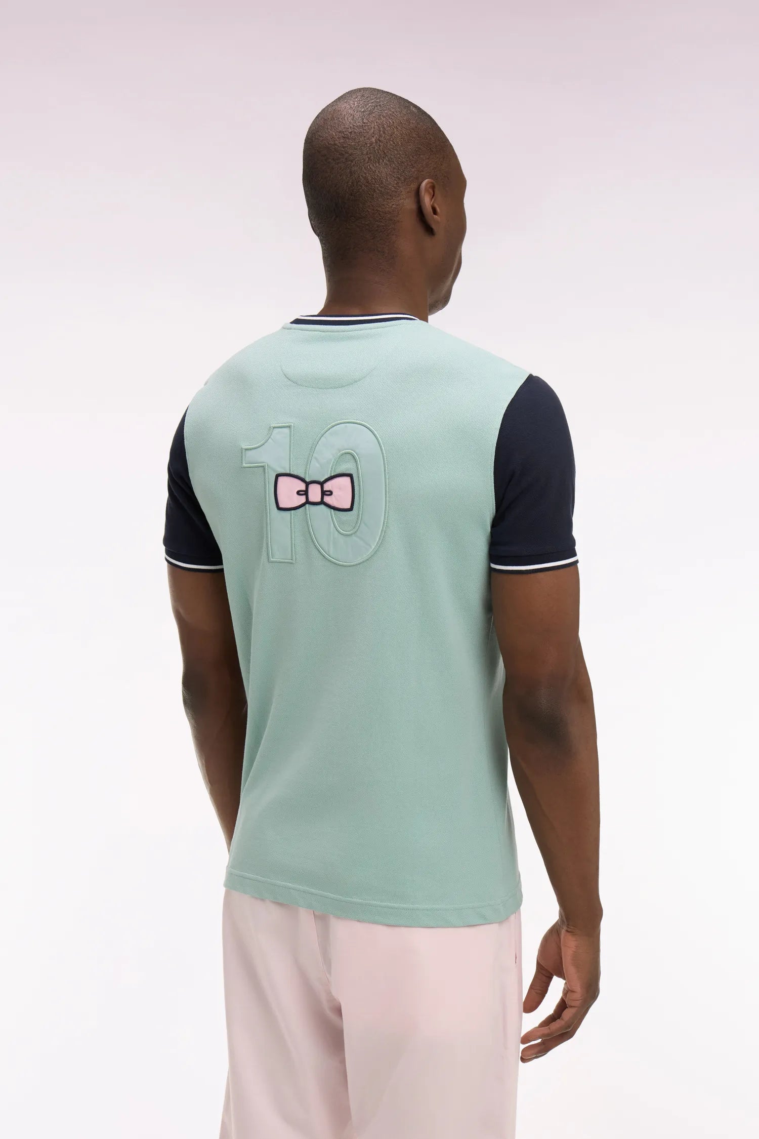 Eden Park Light Green Men Short-Sleeved Regular Fit Light Green Cotton T-Shirt with Embroidery SKU: E26MAITC0023_VEM39 Image 05
