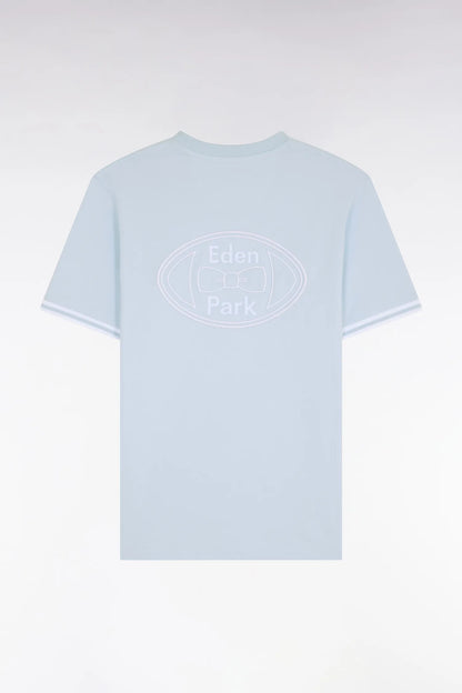 Eden Park 0 Men Sky Blue Short-Sleeved Cotton T-Shirt SKU: E26MAITC0031_BLC25 Image 05