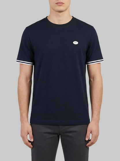 Eden Park 0 Men Regular Fit Short-Sleeved Cotton T-Shirt in Navy SKU: E26MAITC0031_BLF Image 00