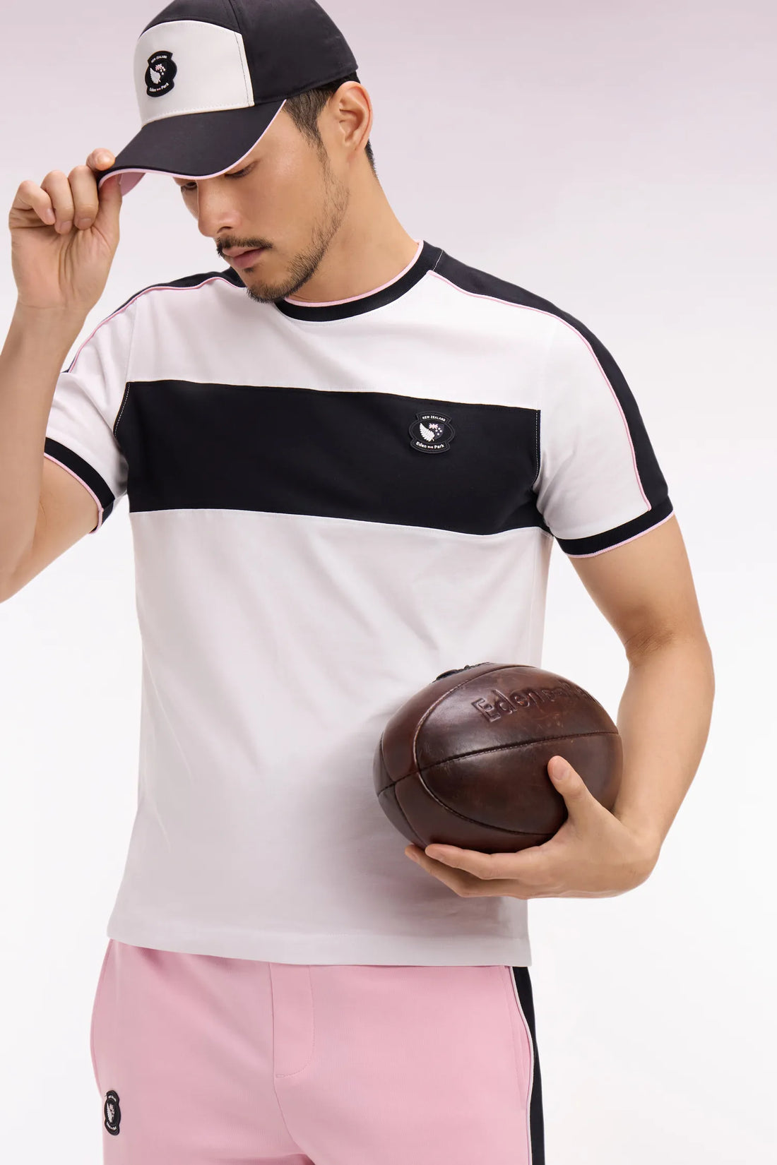 Eden Park 0 Men New Zealand Short-Sleeved White Cotton T-Shirt with Regular Cutouts SKU: E26MAITC0033_BC Image 02