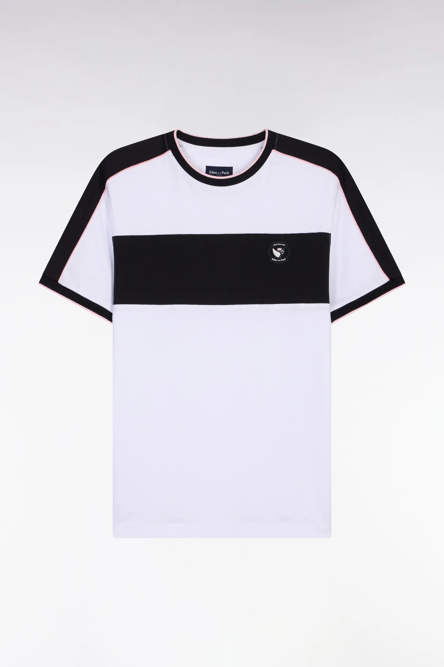 Eden Park 0 Men New Zealand Short-Sleeved White Cotton T-Shirt with Regular Cutouts SKU: E26MAITC0033_BC Image 05