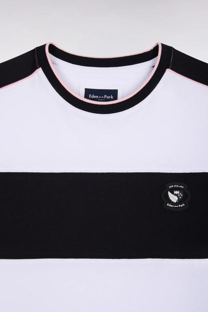 Eden Park 0 Men New Zealand Short-Sleeved White Cotton T-Shirt with Regular Cutouts SKU: E26MAITC0033_BC Image 06