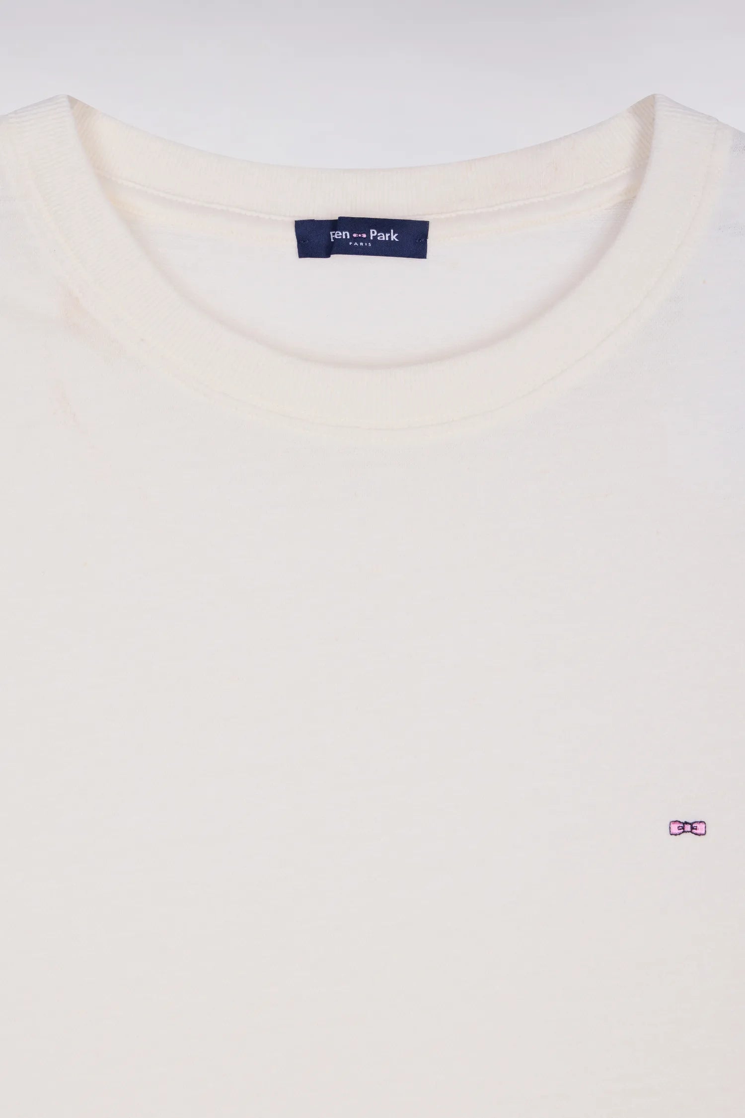 Eden Park Ecru Men Regular Fit Short-Sleeved T-Shirt in Ecru Cotton and Linen SKU: E26MAITC0034_ECC4 Image 06