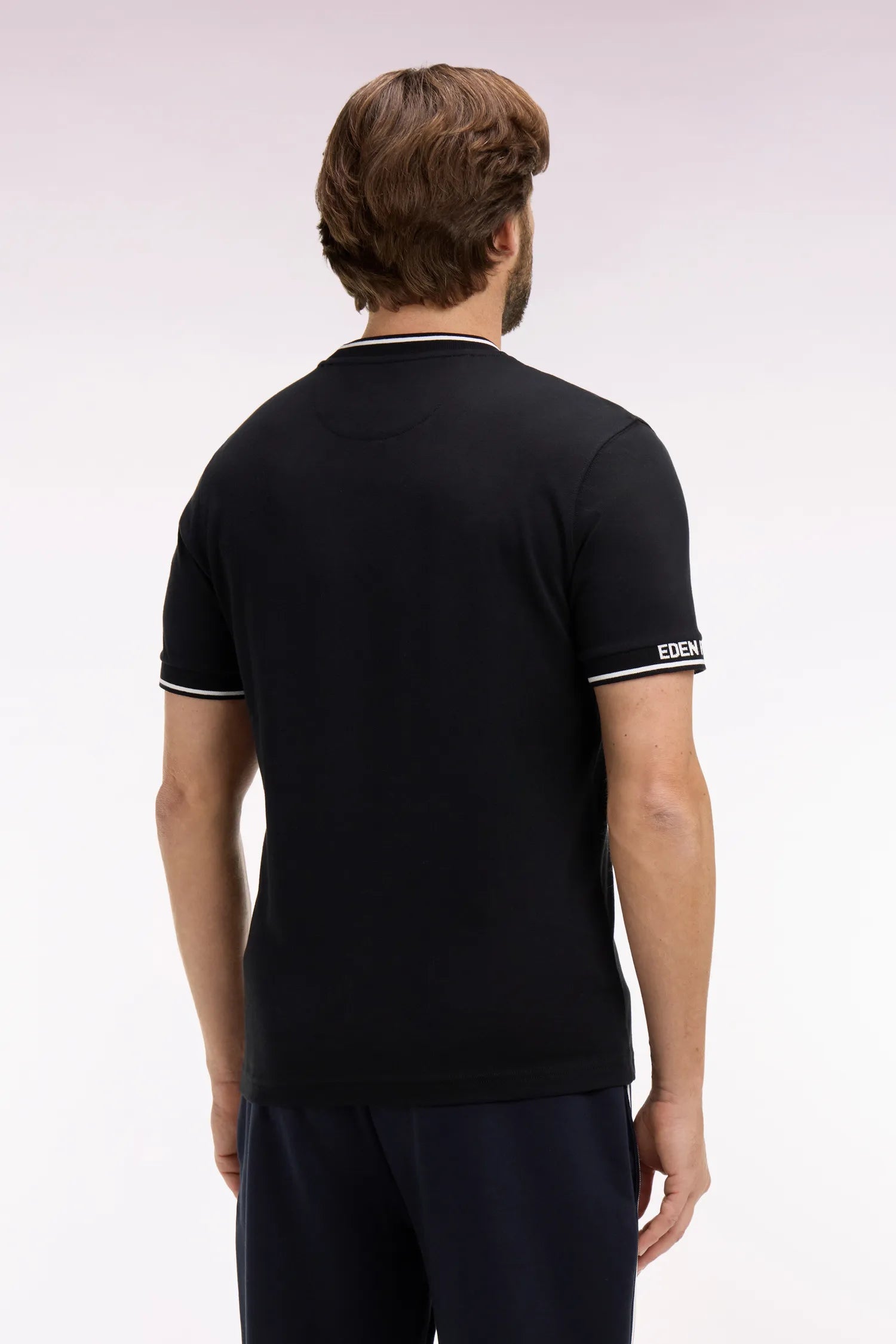 Eden Park 0 Men Eden Park Black Jacquard Cotton Short-Sleeved T-Shirt SKU: E26MAITC0045_NO Image 04