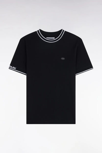 Eden Park 0 Men Eden Park Black Jacquard Cotton Short-Sleeved T-Shirt SKU: E26MAITC0045_NO Image 05