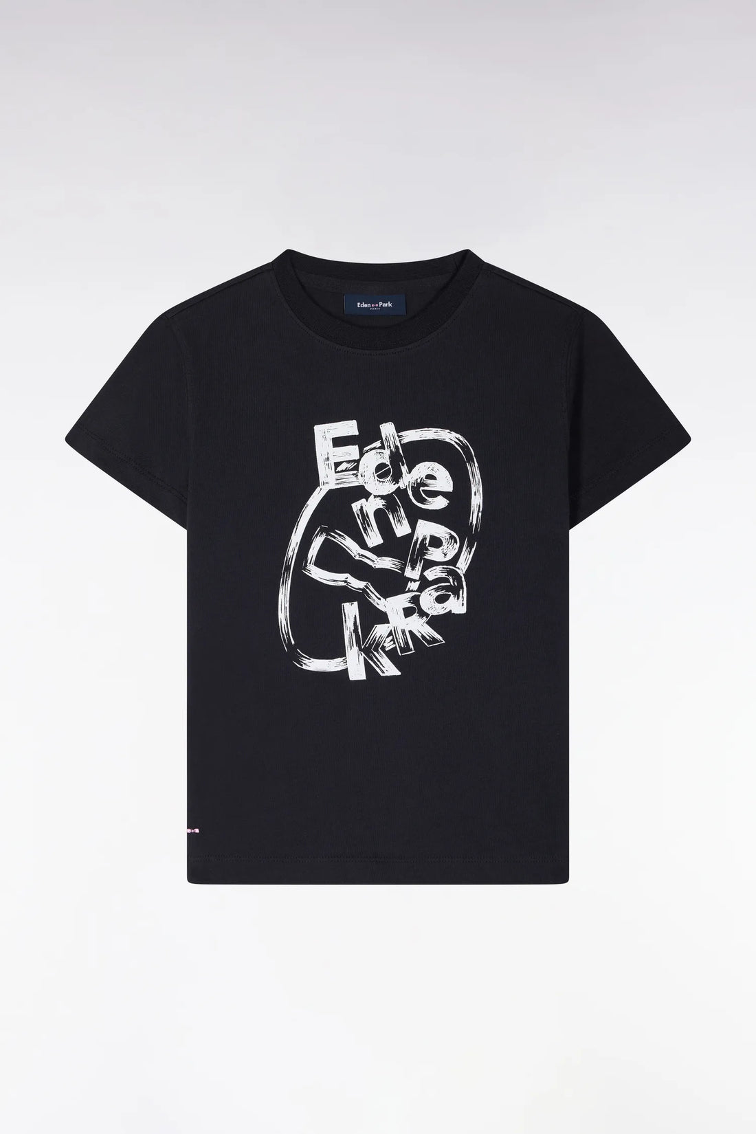 Eden Park 0 Boys Short-Sleeved Screen-Printed Navy Cotton T-Shirt SKU: E26MAITC0048_BLF Image 01