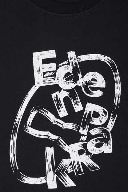 Eden Park 0 Boys Short-Sleeved Screen-Printed Navy Cotton T-Shirt SKU: E26MAITC0048_BLF Image 02