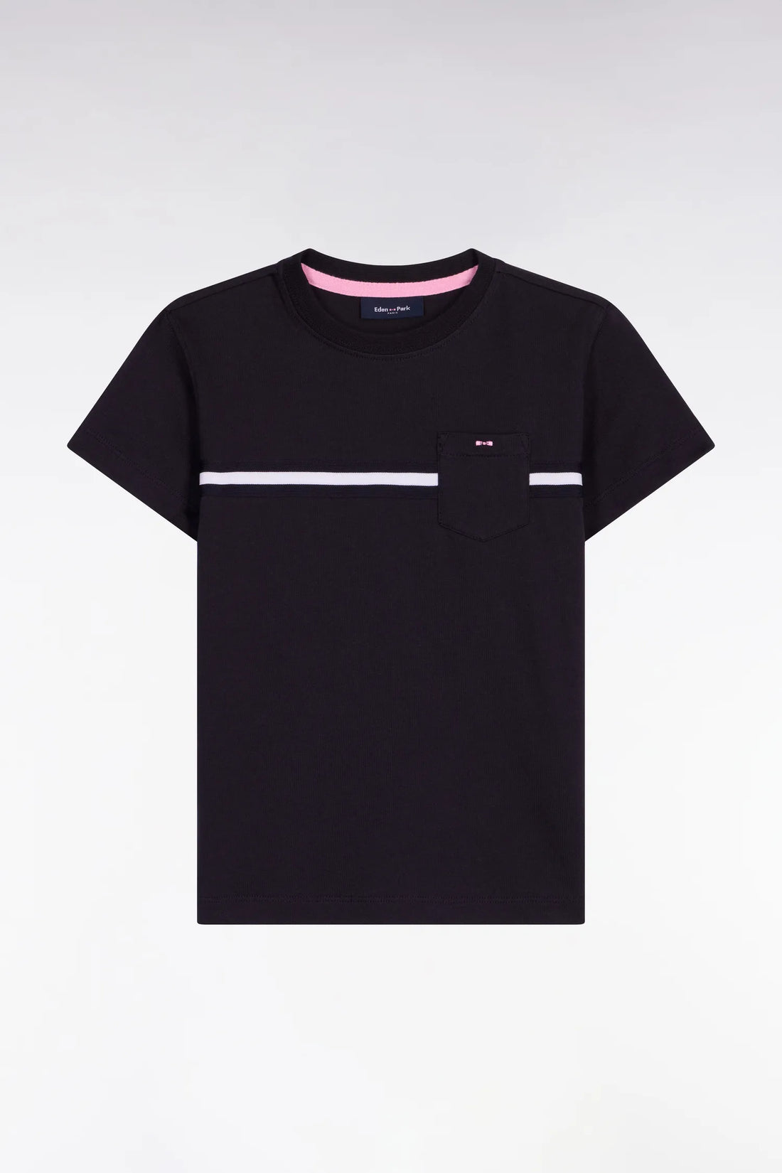 Eden Park 0 Boys Straight Cut Navy Cotton Short-Sleeved T-Shirt SKU: E26MAITC0049_BLF Image 01