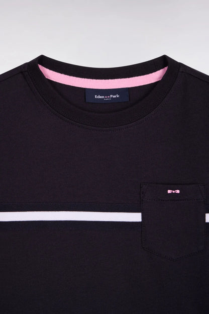 Eden Park 0 Boys Straight Cut Navy Cotton Short-Sleeved T-Shirt SKU: E26MAITC0049_BLF Image 02