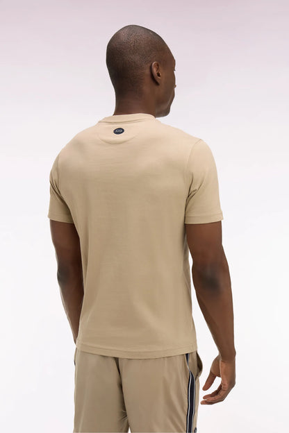 Eden Park 0 Men Short-Sleeved Beige Cotton T-Shirt with Screen Print SKU: E26MAITC0064_BEM30 Image 04