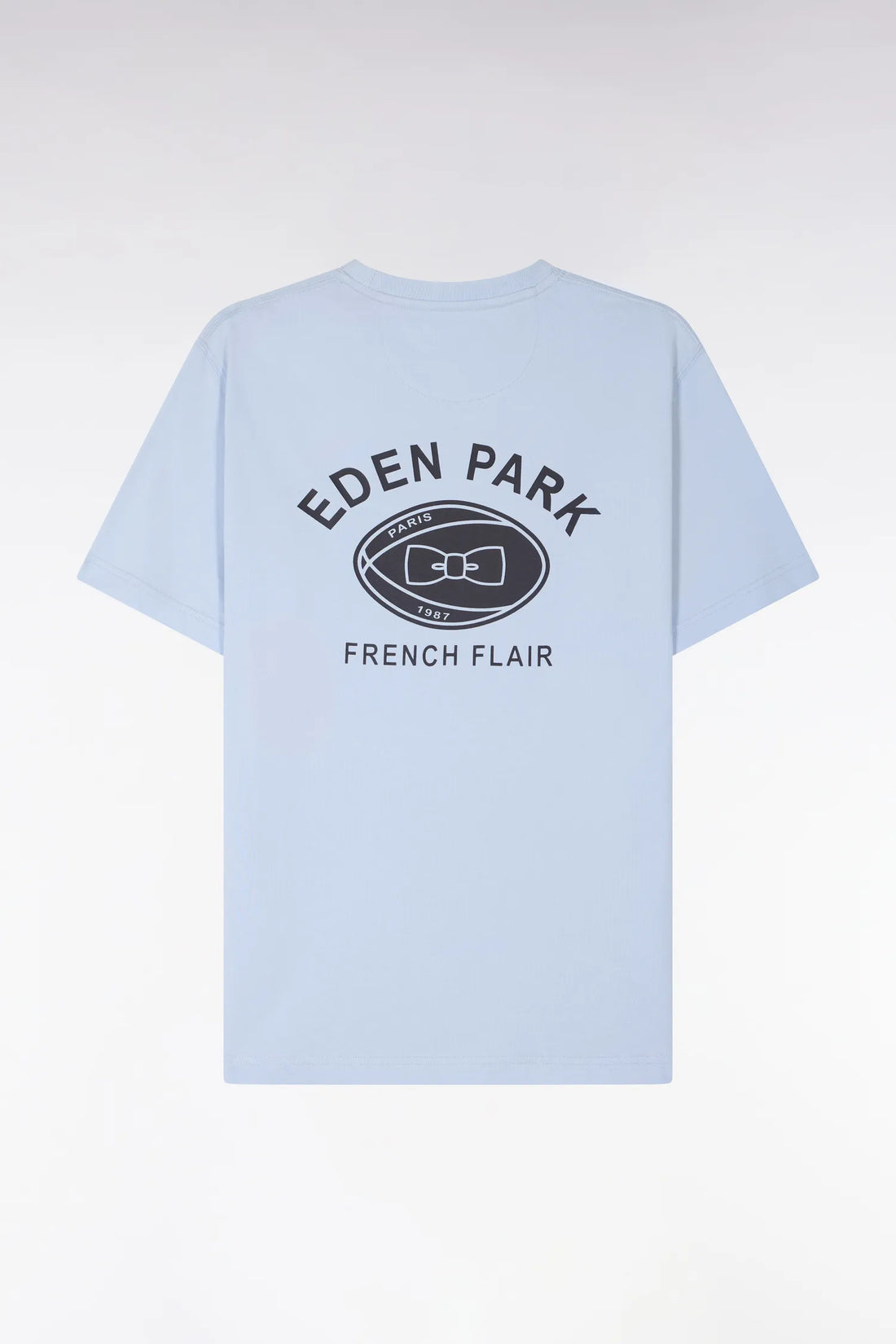 Eden Park Sky Blue Men Sky Blue Regular Fit Short-Sleeved Screen-Printed T-Shirt SKU: E26MAITC0065_BLC6 Image 02