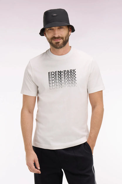 Eden Park 0 Men Black Screen-Printed Short-Sleeved T-Shirt SKU: E26MAITC0067_ECC Image 01