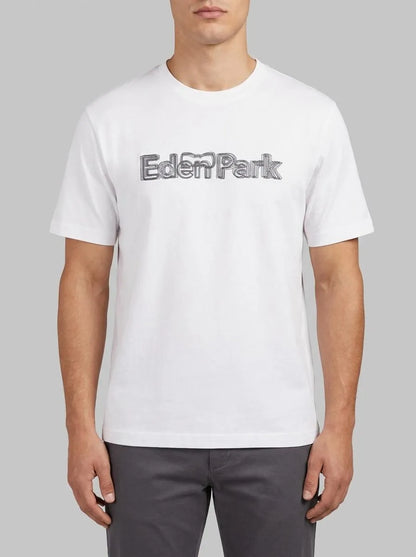 Eden Park 0 Men Short-Sleeved White Cotton T-Shirt with Screen Print SKU: E26MAITC0068_BC Image 00