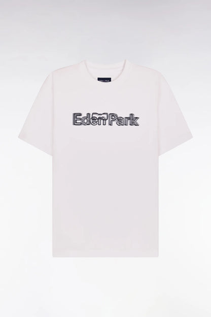 Eden Park 0 Men Short-Sleeved White Cotton T-Shirt with Screen Print SKU: E26MAITC0068_BC Image 05