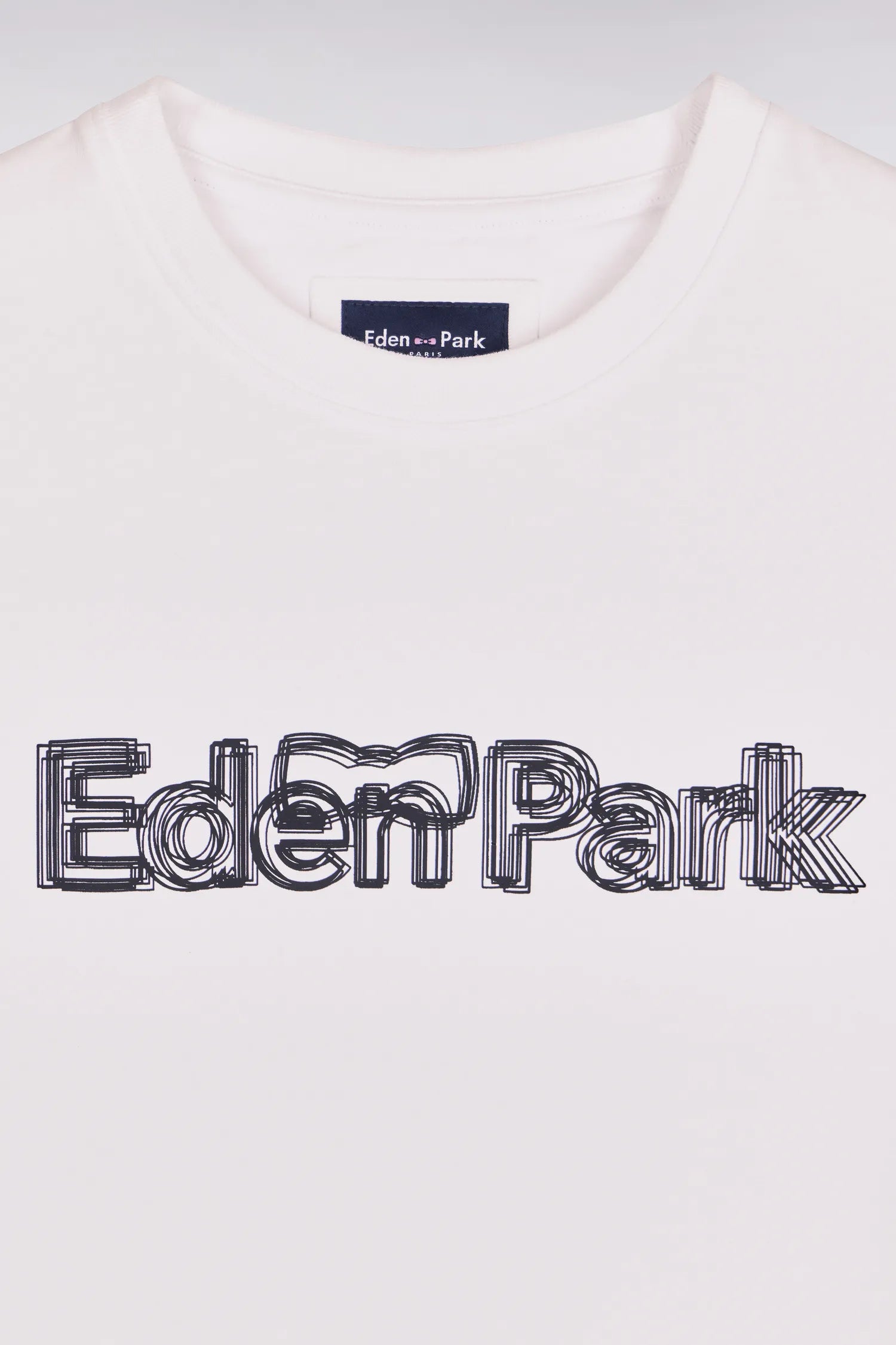 Eden Park 0 Men Short-Sleeved White Cotton T-Shirt with Screen Print SKU: E26MAITC0068_BC Image 06