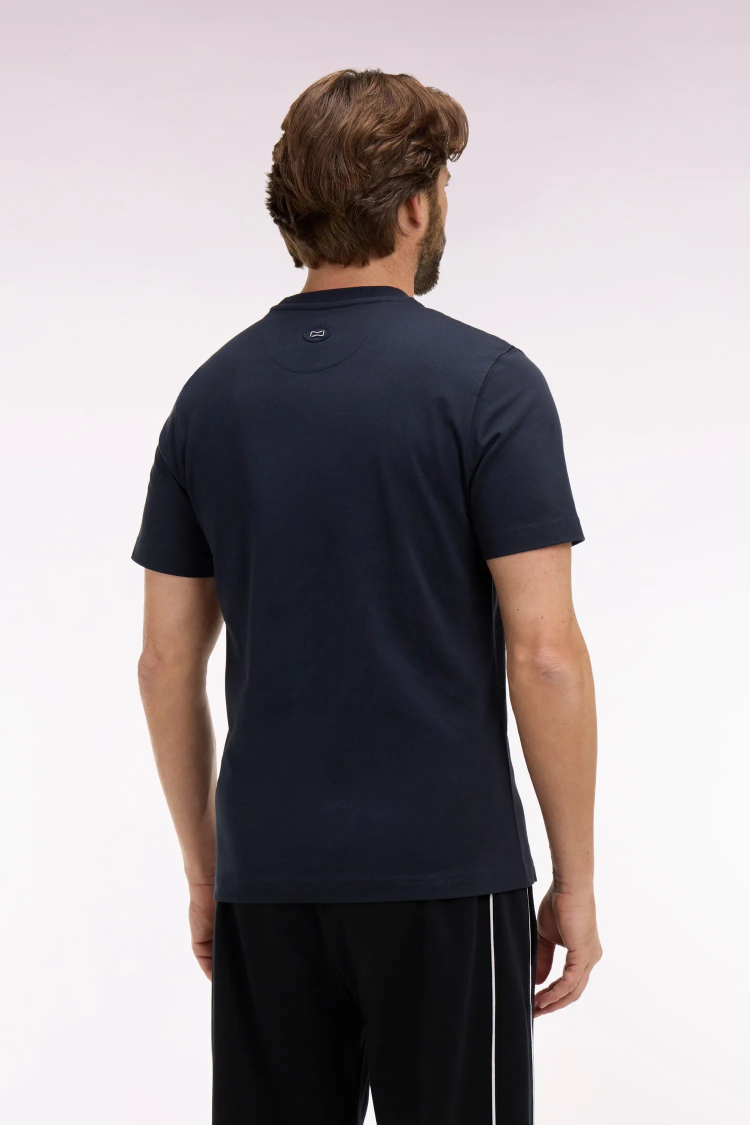 Eden Park 0 Men Short-Sleeved Navy Cotton T-Shirt with Screen Print SKU: E26MAITC0069_BLF Image 04