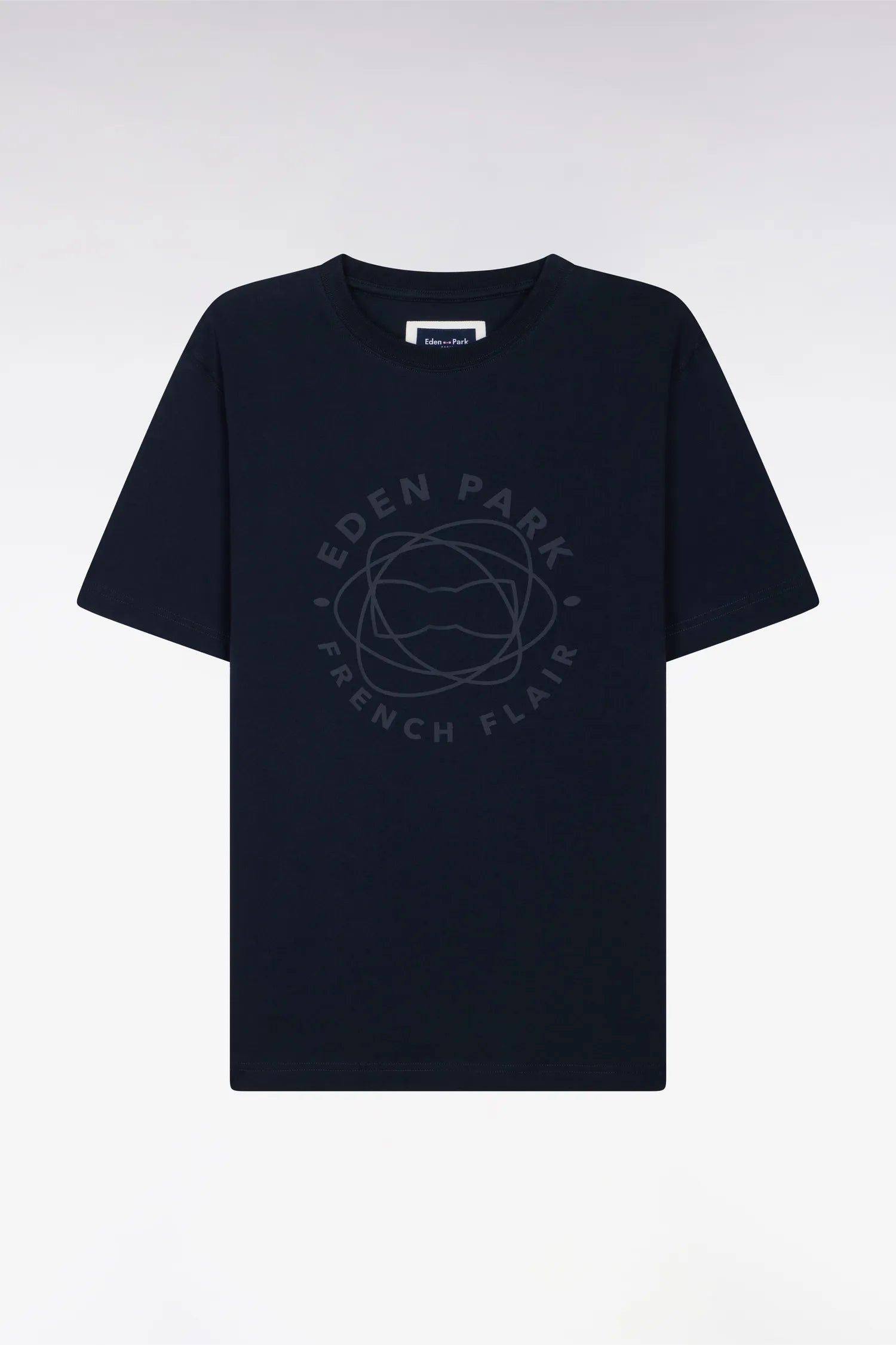 Eden Park 0 Men Short-Sleeved Navy Cotton T-Shirt with Screen Print SKU: E26MAITC0069_BLF Image 05