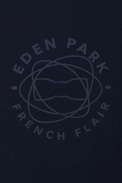 Eden Park 0 Men Short-Sleeved Navy Cotton T-Shirt with Screen Print SKU: E26MAITC0069_BLF Image 06