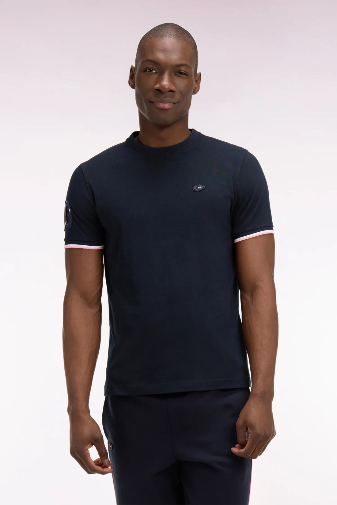 Eden Park 0 Men France XV Short-Sleeved T-Shirt in Navy Cotton SKU: E26MAITC0072_BLF Image 01