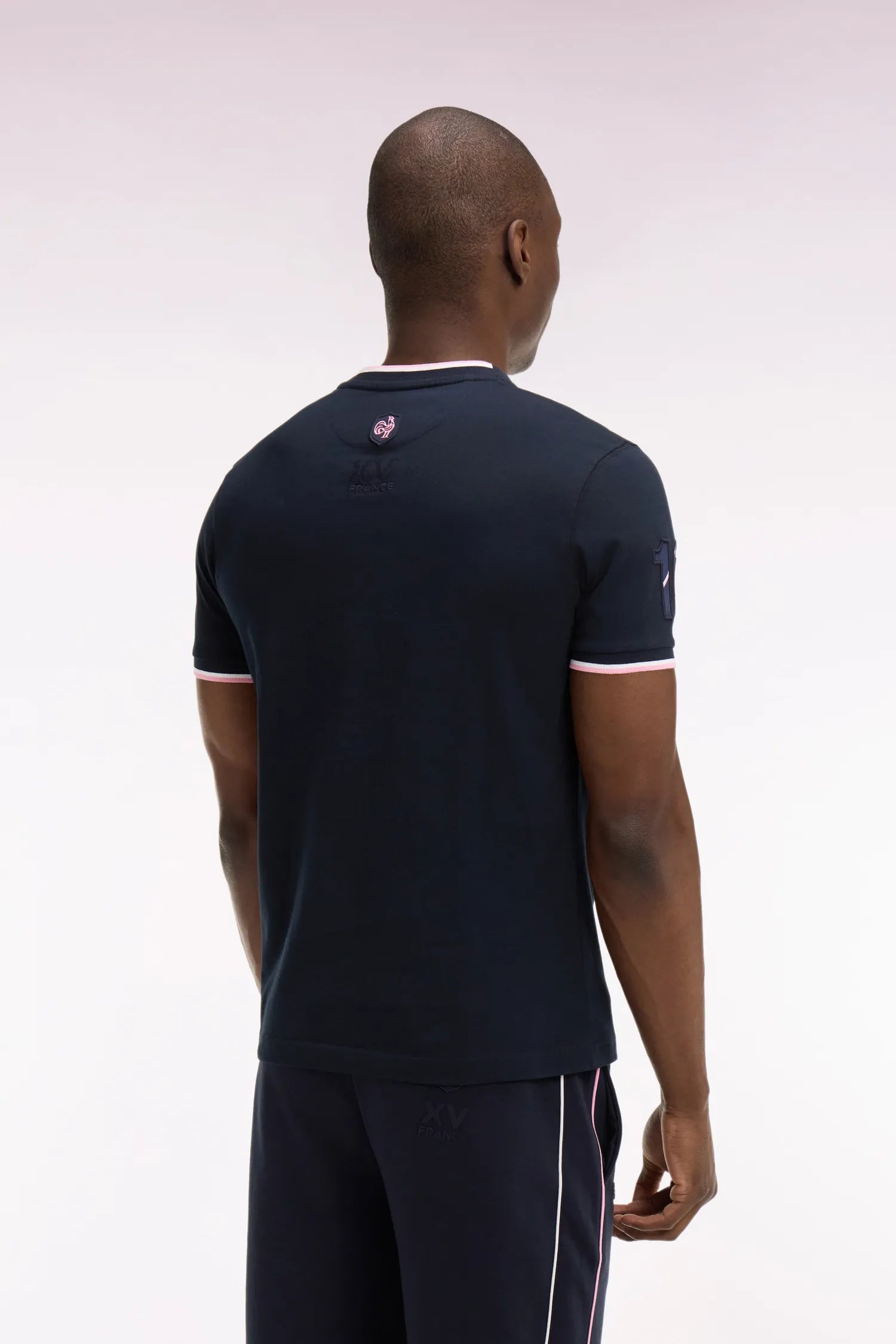 Eden Park 0 Men France XV Short-Sleeved T-Shirt in Navy Cotton SKU: E26MAITC0072_BLF Image 04