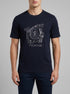 Eden Park 0 Men France XV Short-Sleeved T-Shirt in Navy Cotton with Screen Print SKU: E26MAITC0079_BLF Image 00