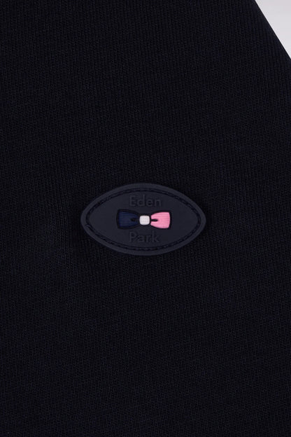 Eden Park 0 Men France XV Short-Sleeved T-Shirt in Navy Cotton with Screen Print SKU: E26MAITC0079_BLF Image 06