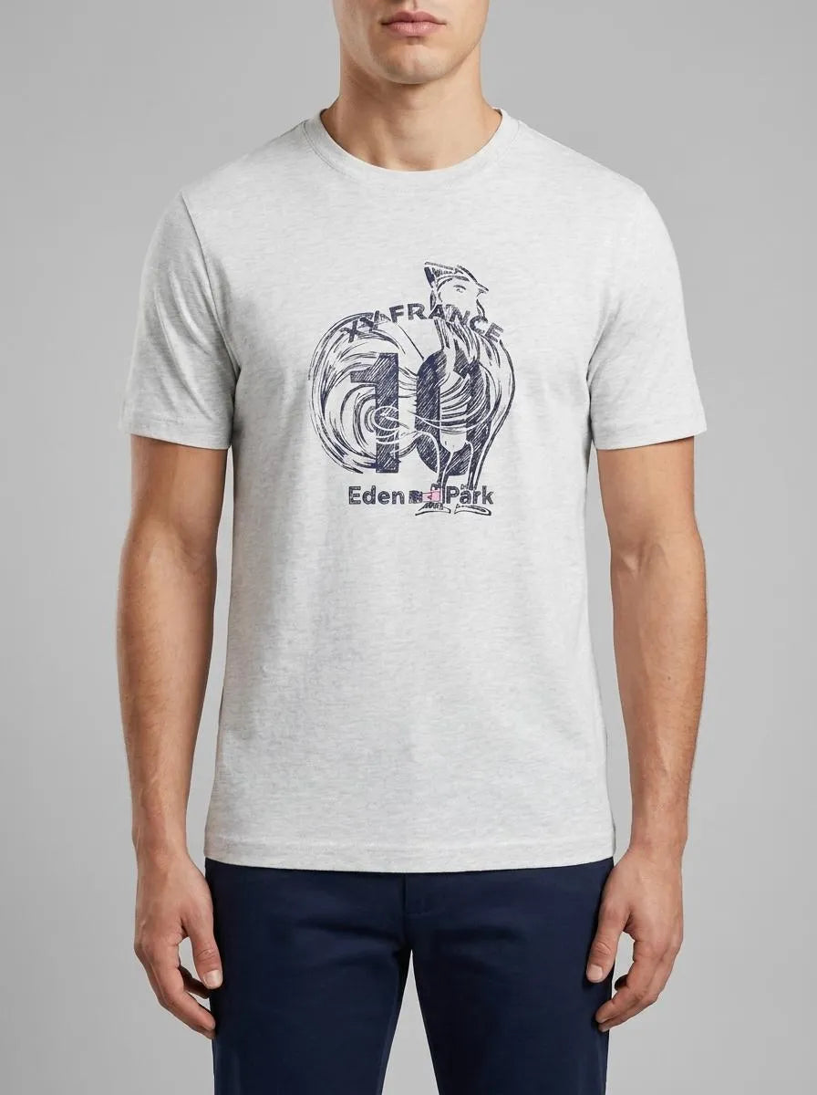 Eden Park 0 Men France XV Short-Sleeved T-Shirt with Screen-Printed Design SKU: E26MAITC0081_GRC7 Image 00
