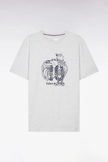 Eden Park 0 Men France XV Short-Sleeved T-Shirt with Screen-Printed Design SKU: E26MAITC0081_GRC7 Image 05