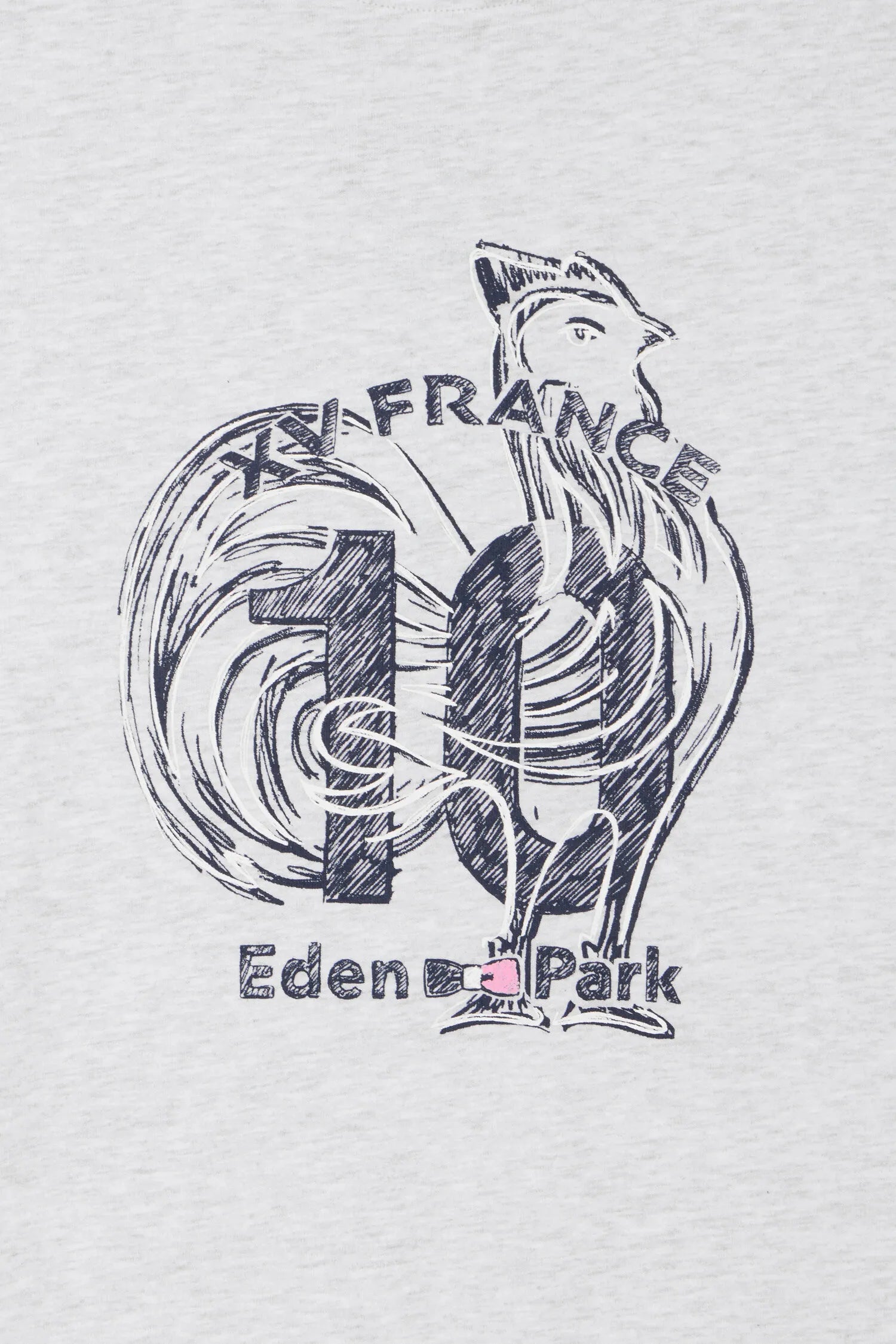 Eden Park 0 Men France XV Short-Sleeved T-Shirt with Screen-Printed Design SKU: E26MAITC0081_GRC7 Image 06