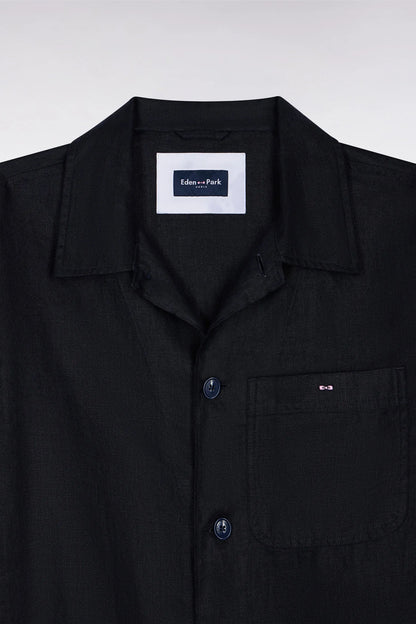 Eden Park Blue Men Navy Linen and Cotton Overshirt SKU: E26PAMSU0020_BLF Image 06