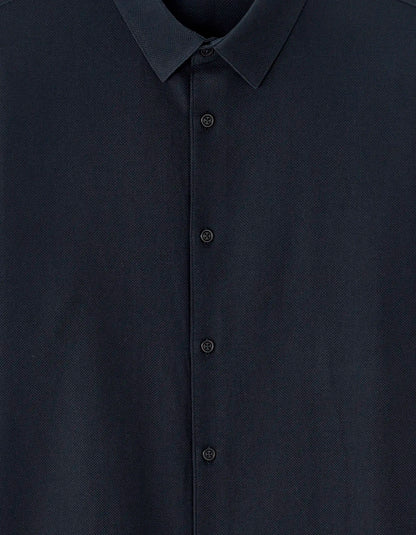 Celio_Marine_Regular-Fit 100% Cotton Honeycomb Shirt_FABEILLE2_MARINE_05