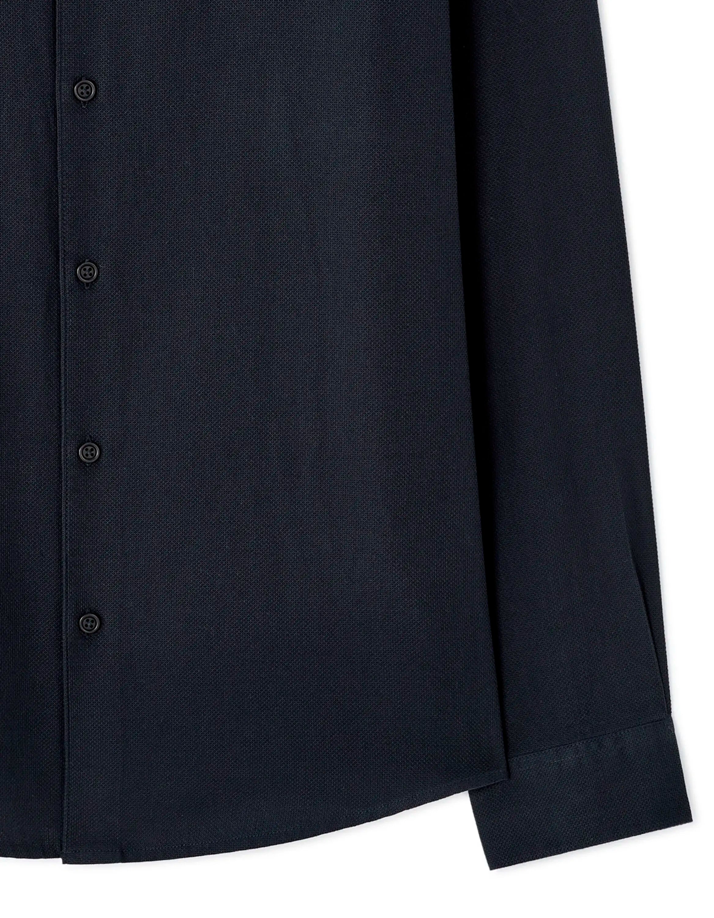 Celio_Marine_Regular-Fit 100% Cotton Honeycomb Shirt_FABEILLE2_MARINE_06