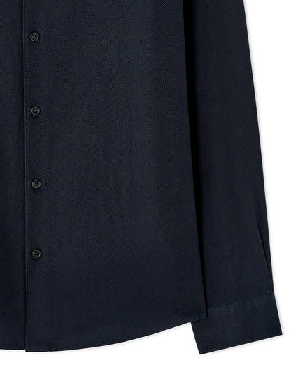 Celio_Marine_Regular-Fit 100% Cotton Honeycomb Shirt_FABEILLE2_MARINE_06