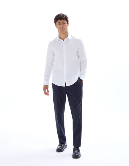 Celio_Optical White_Regular-Fit 100% Cotton Honeycomb Shirt_FABEILLE2_OPTICAL WHITE_02