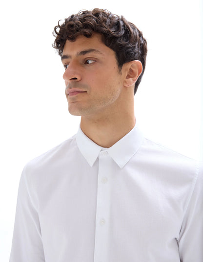 Celio_Optical White_Regular-Fit 100% Cotton Honeycomb Shirt_FABEILLE2_OPTICAL WHITE_04